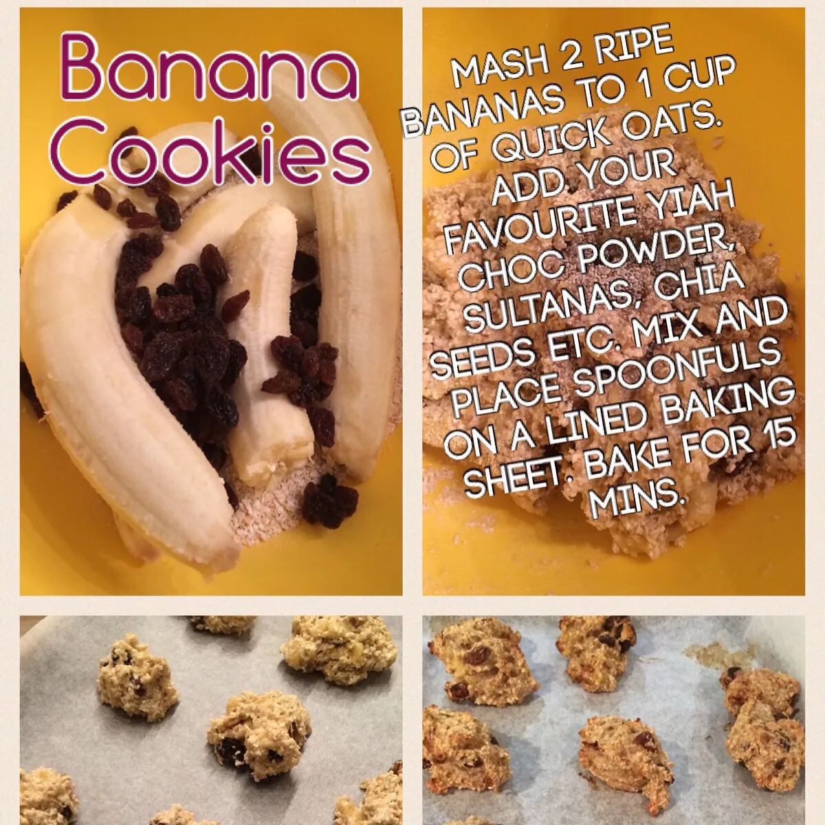 Simple Oat & Banana Cookies 