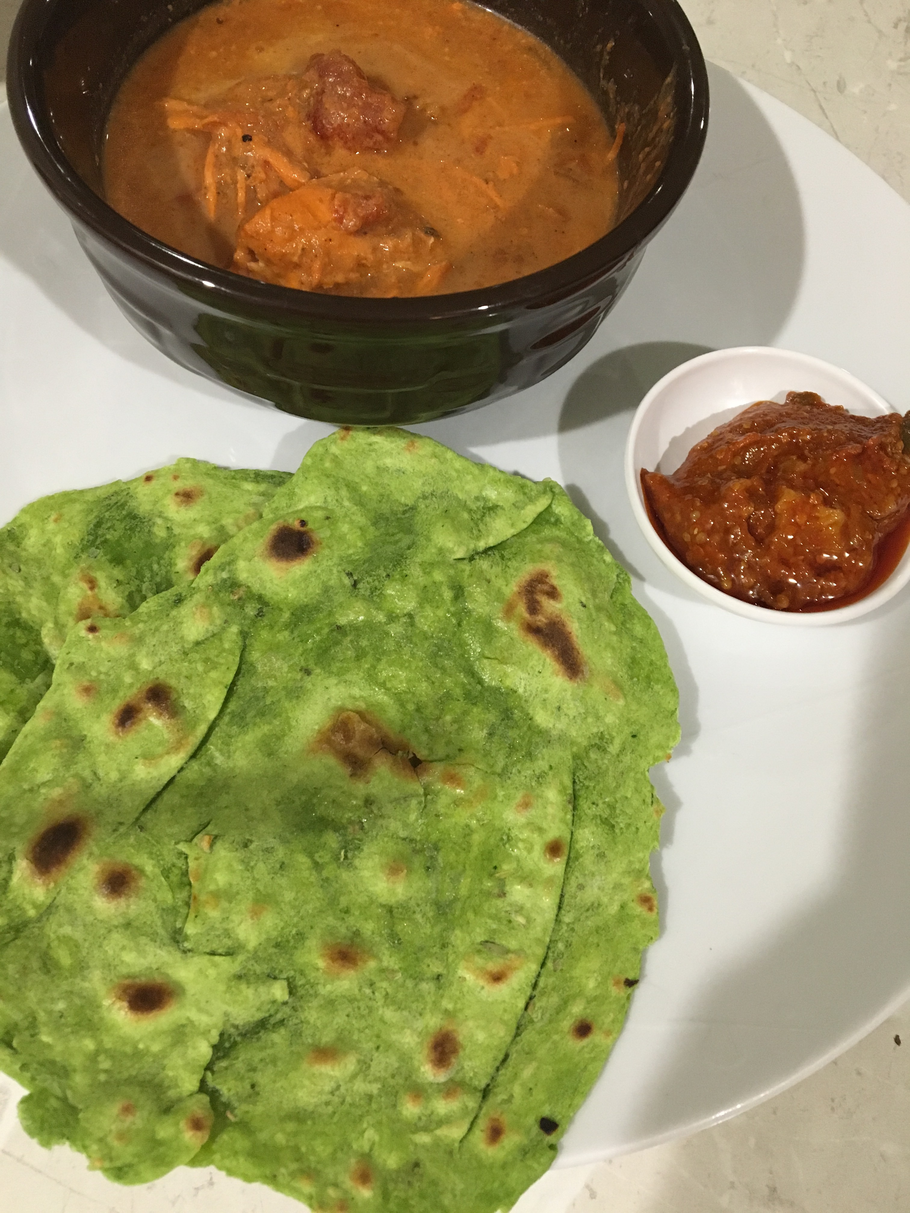 Spinach Roti (Flatbread)